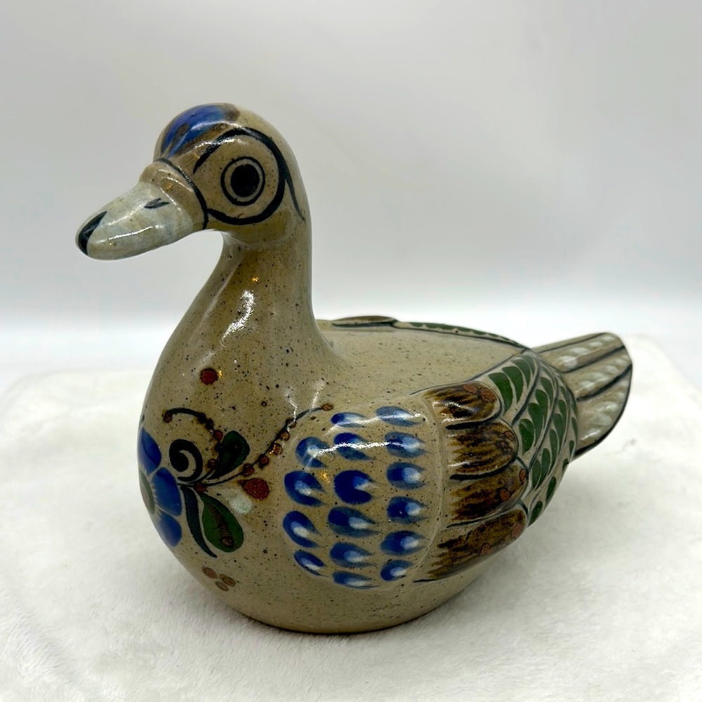 CocoTzin Mexican Folk Art Pottery Medium Duck Signed